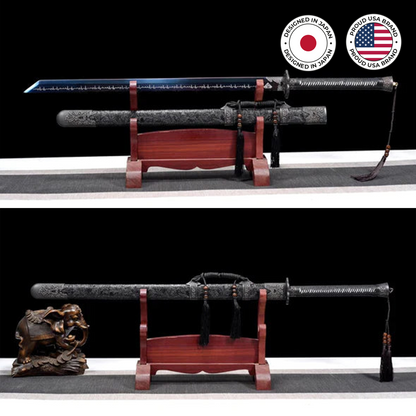 black and blue sword