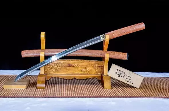 Wakizashi-Rozuuddo-Acier-T10-Hamon-Veritable