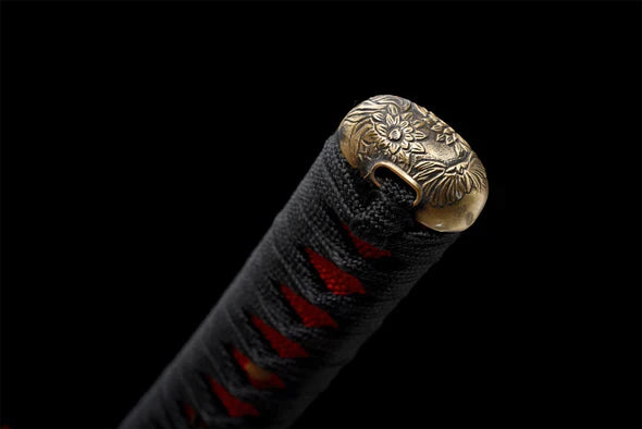 Kashira-Wakizashi-Kusari-Acier-Damas