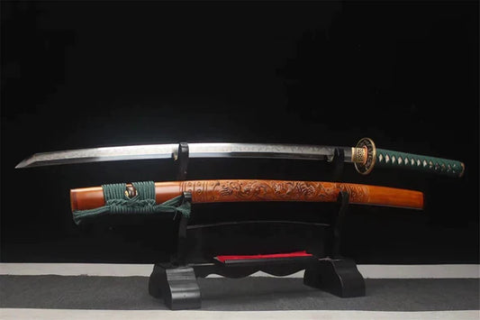 Katana-Dragon-Sculpte-Acier-T10-Hamon-Veritable