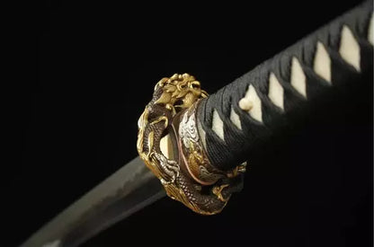 Tsuba-Katana-Ao-Guang-Acier-T10-Hamon-Veritable