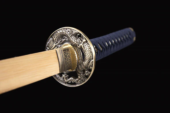 Tsuba-katana-Dragon-D-Or-Bois